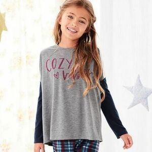 Girls Matilda Jane 435 Moments With You Cozy Vibes Top Lounge Pajama Shirt Sz 16
